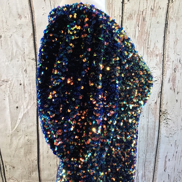 Zara Puff Sleeve Sequins Mini Dress SMALL EUC - Picture 10 of 14